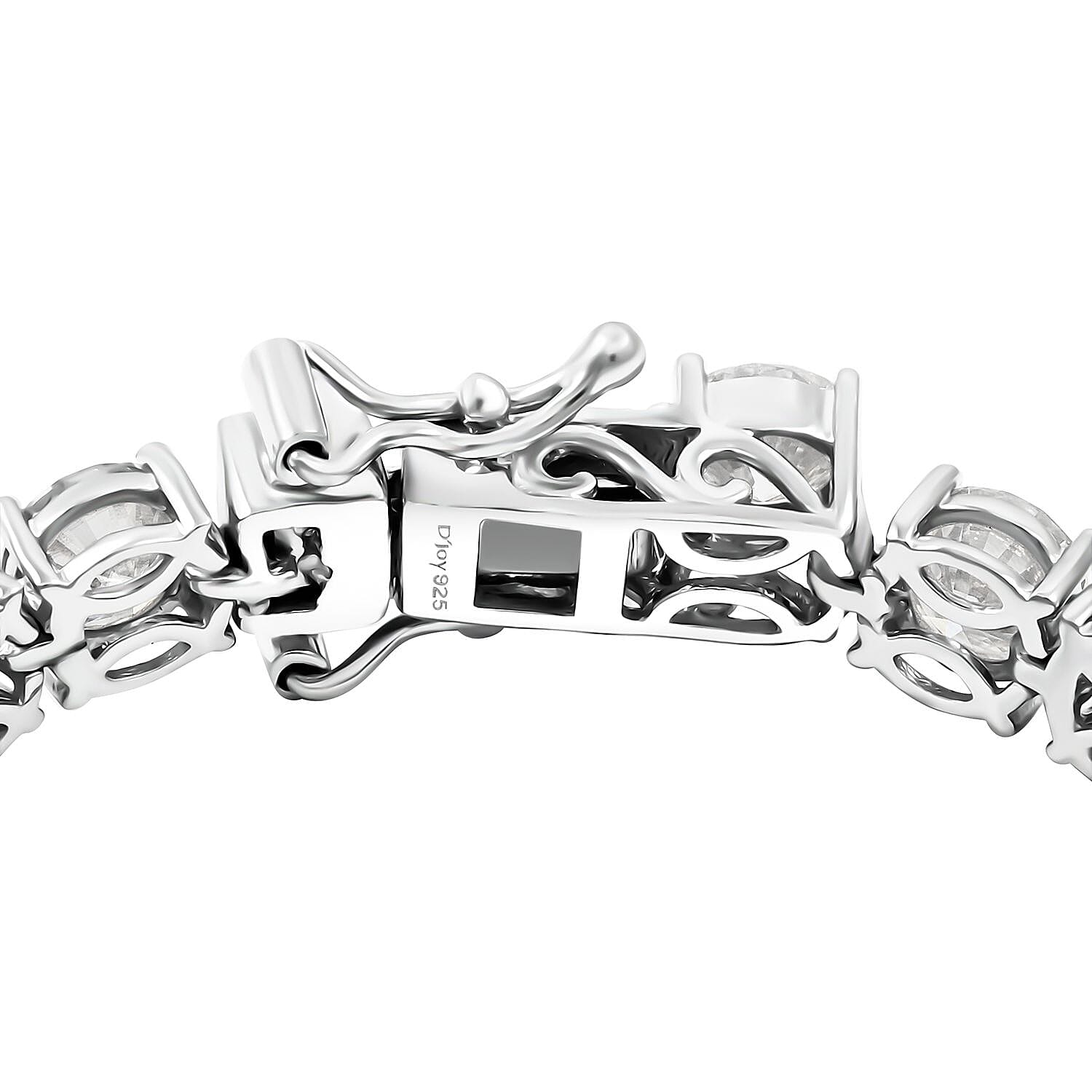 Moissanite 15.10 ctw Tennis Bracelet in Platinum Over Sterling Silver (6.50 In)