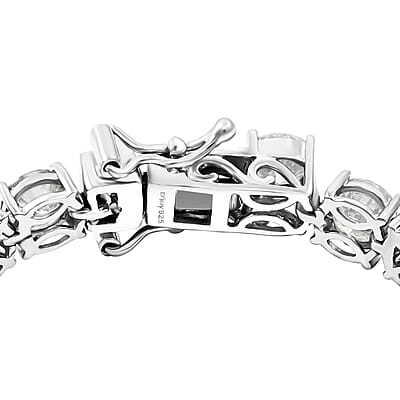 Moissanite 15.10 ctw Tennis Bracelet in Platinum Over Sterling Silver (6.50 In)