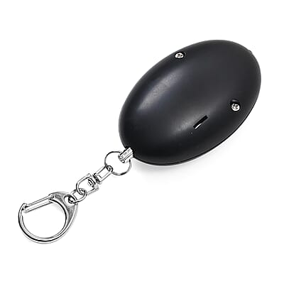 Set of 2 Solid Oval and Tribal Pattern Lipstick Shape Personal Safety Siren Alarm Key Chain