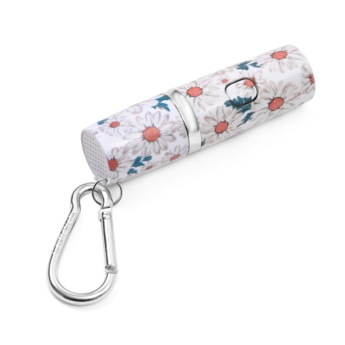 Set of 2 Solid Oval and Daisy Pattern Lipstick Shape Personal Safety Siren Alarm Key Chain image number 1