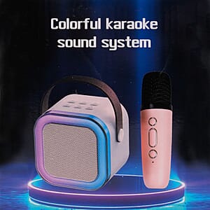TLV 3pcs Wireless Karaoke Speaker with colorful LED lights and 2pc Microphone