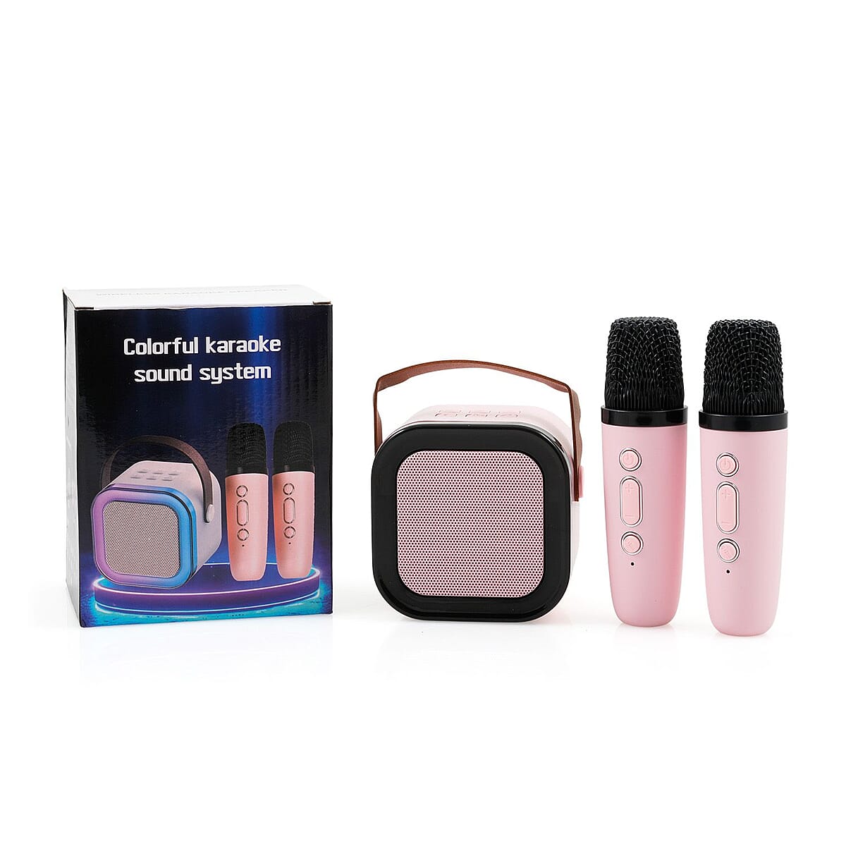 TLV 3pcs Wireless Karaoke Speaker with colorful LED lights and 2pc Microphone image number 5