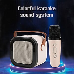 TLV 3pcs Wireless Karaoke Speaker with colorful LED lights and 2pc Microphone