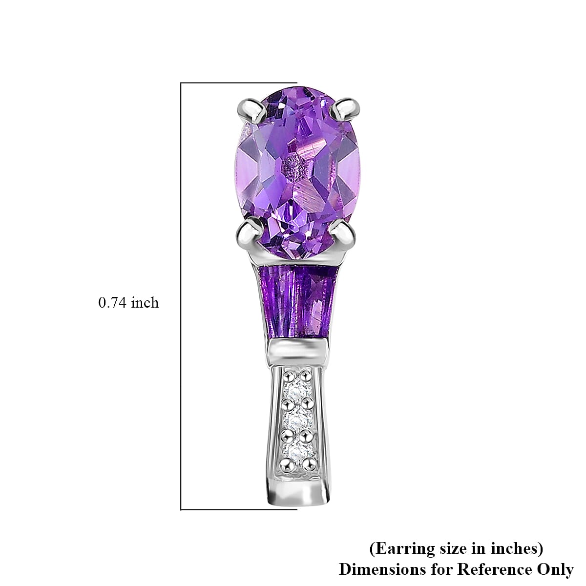 D'Joy Moroccan Amethyst and Multi Gemstone 1.70 ctw Earrings in Rhodium Over Sterling Silver image number 4