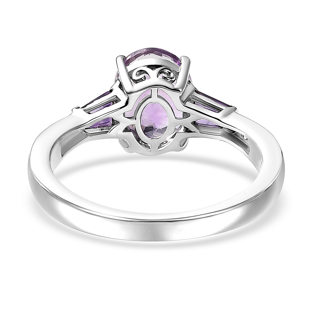 D'Joy Moroccan Amethyst and Multi Gemstone 2.20 ctw Ring in Rhodium Over Sterling Silver (Size  9.0) image number 4