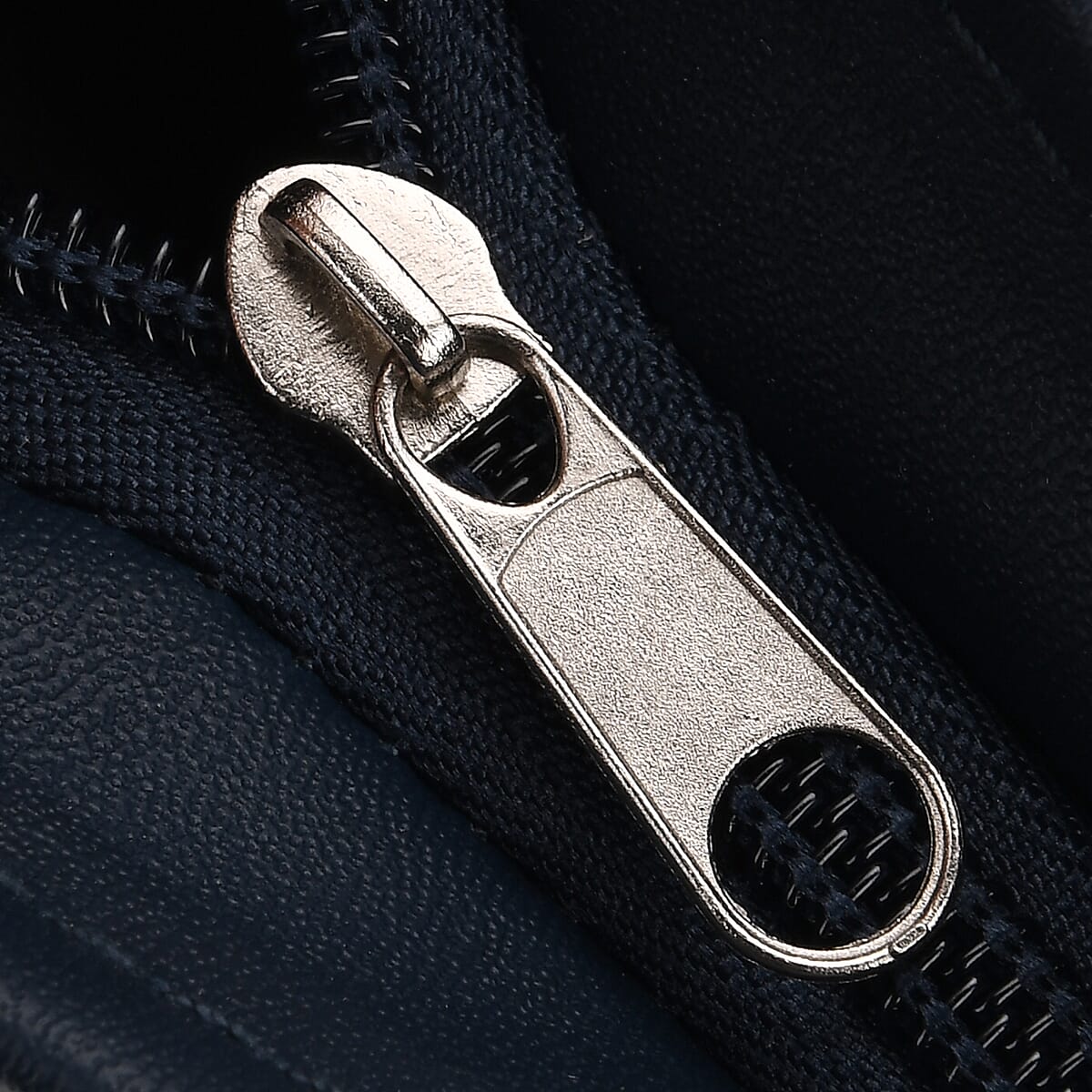 Navy Patch Work Sheep Leather Crossbody Bag with Adjustable Shoulder Strap image number 6