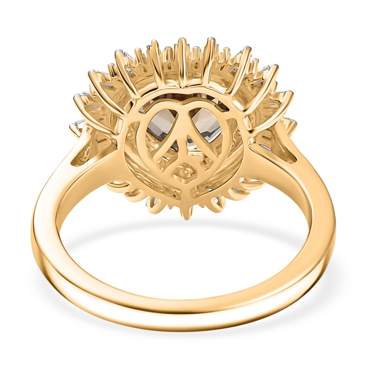 Luxoro 10K Yellow Gold AAA Turkizite, Natural Yellow and White Diamond (I2) Radiant Heart Ring (Size 10.0) 2.50 ctw image number 4