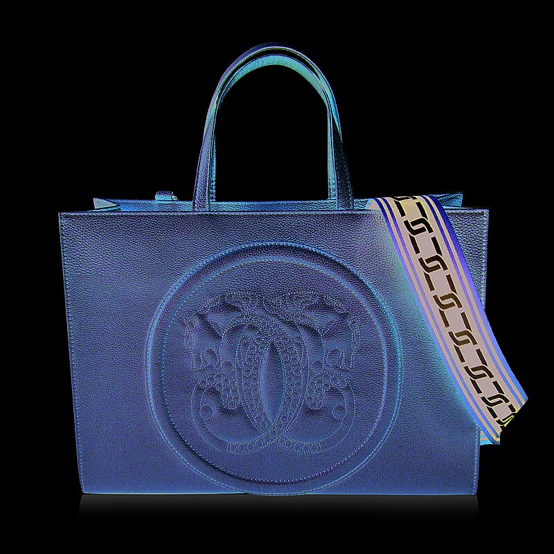 Global Generations Borsa Black Vegan Leather Tote with Shoulder Strap