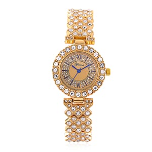 Genoa Austrian Crystal Miyota Japanese Movement Watch in Goldtone