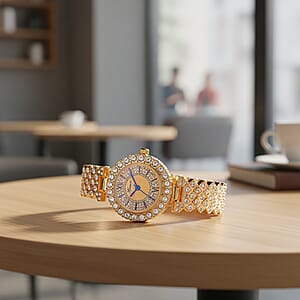 Genoa Austrian Crystal Miyota Japanese Movement Watch in Goldtone