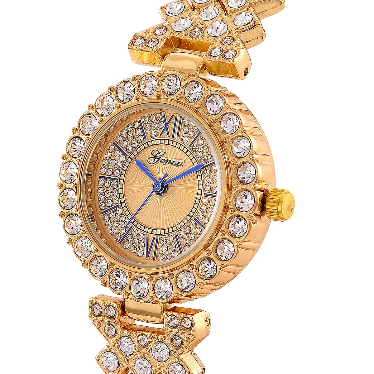 Genoa Austrian Crystal Miyota Japanese Movement Watch in Goldtone image number 2