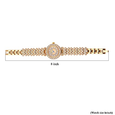 Genoa Austrian Crystal Miyota Japanese Movement Watch in Goldtone