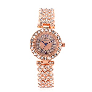 Genoa Austrian Crystal Miyota Japanese Movement Watch in Rosetone