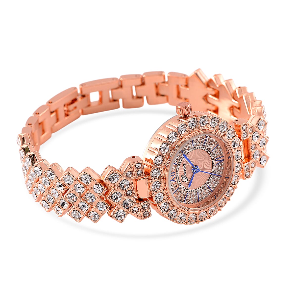 Genoa Austrian Crystal Miyota Japanese Movement Watch in Rosetone image number 5