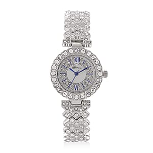Genoa Austrian Crystal Japanese Movement Watch in Silvertone