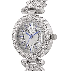 Genoa Austrian Crystal Japanese Movement Watch in Silvertone