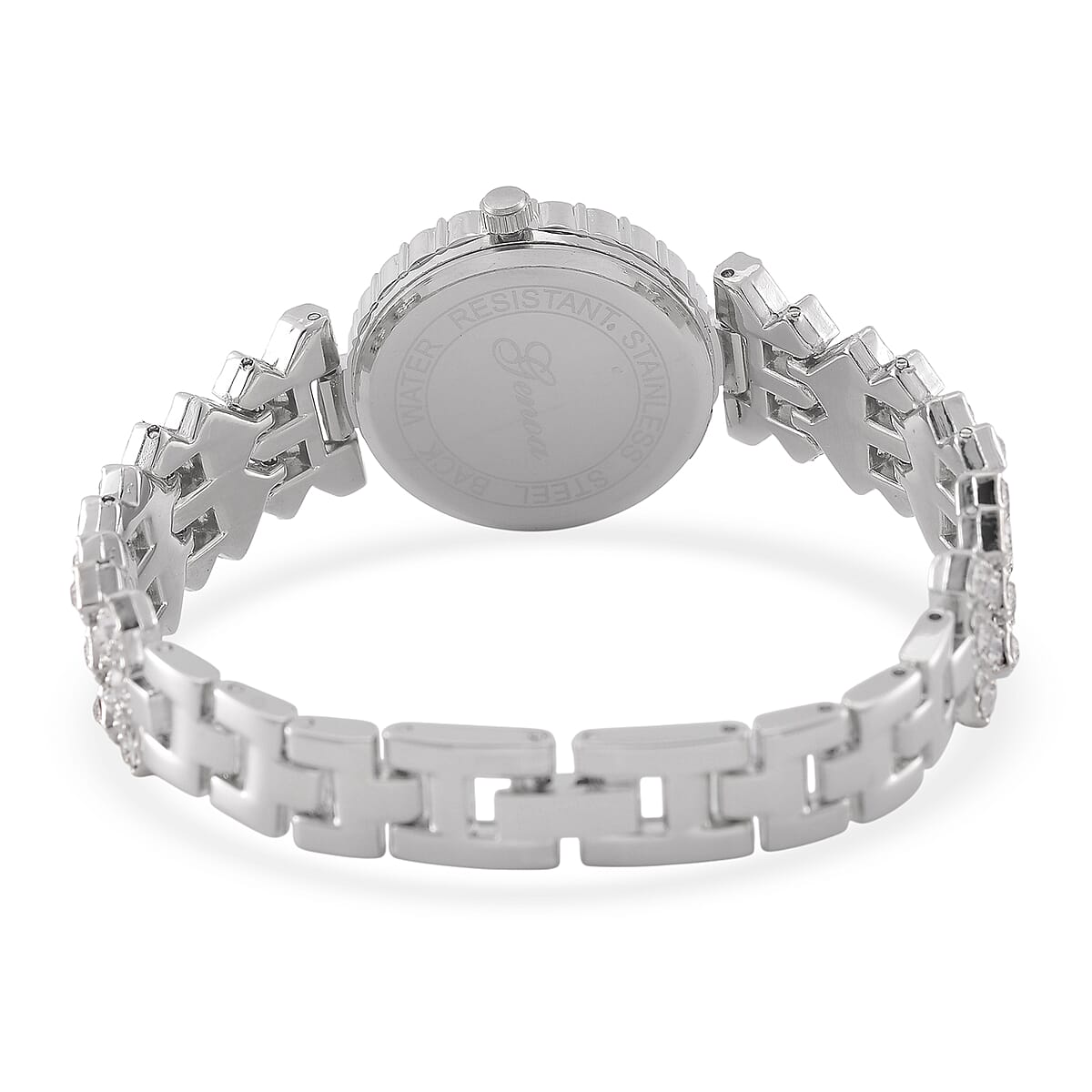 Genoa Austrian Crystal Japanese Movement Watch in Silvertone image number 6