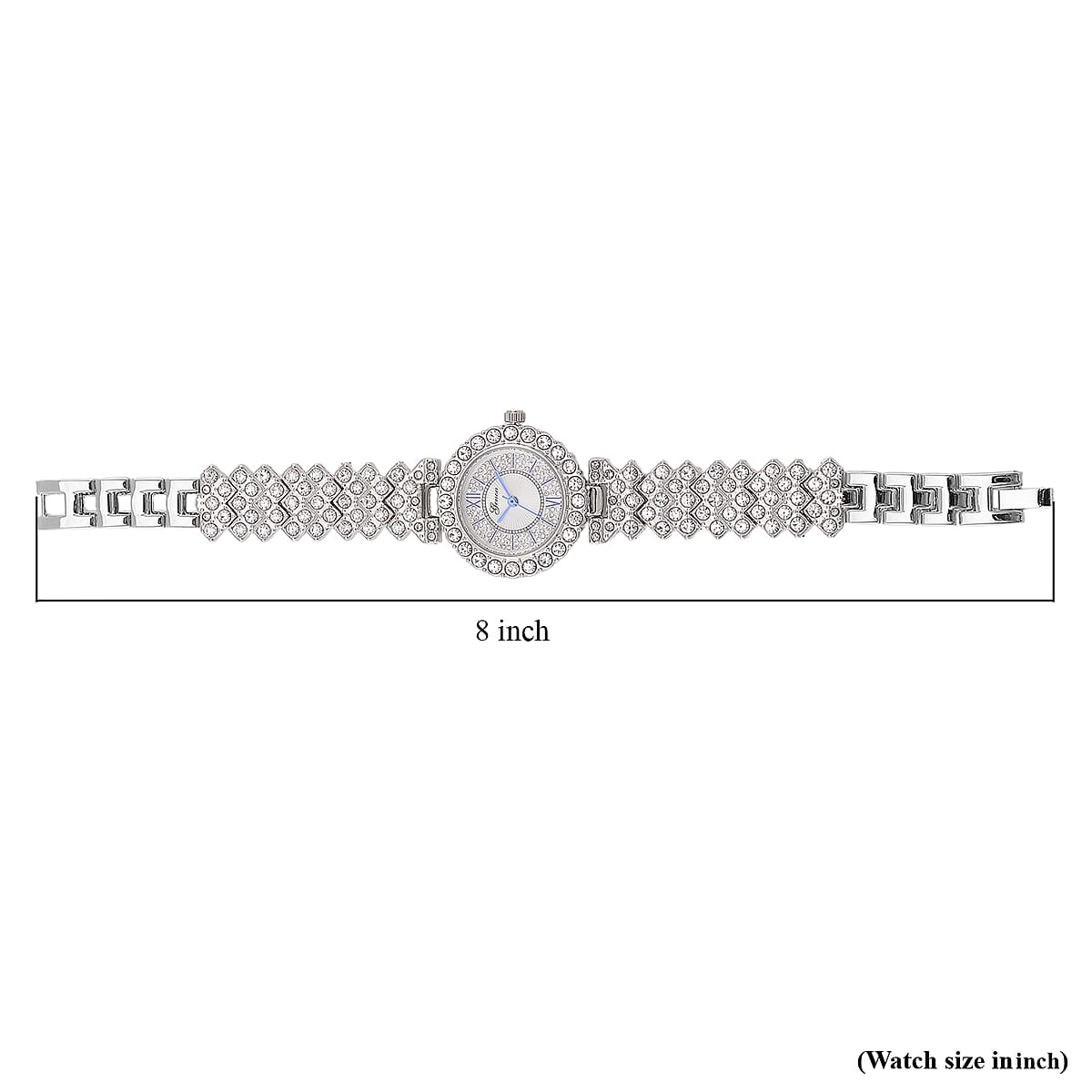 Genoa Austrian Crystal Japanese Movement Watch in Silvertone image number 7