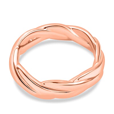 D'Joy Natural Pink Diamond I3 0.10 ctw Flowing Waves Ring in 18K Vermeil Rose Gold Over Sterling Silver (Size 10.0)