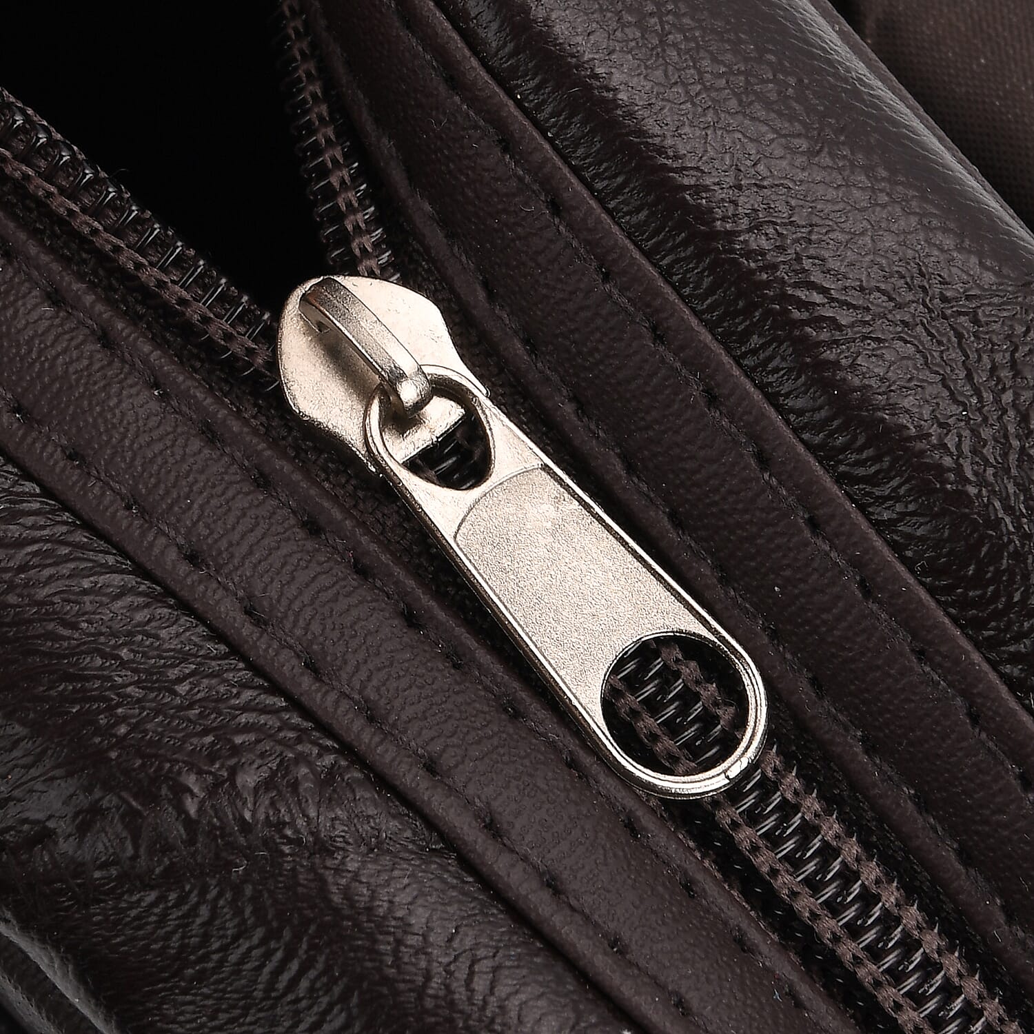 Black Patchwork Sheep Leather Crossbody Bag with Adjustable Shoulder Strap