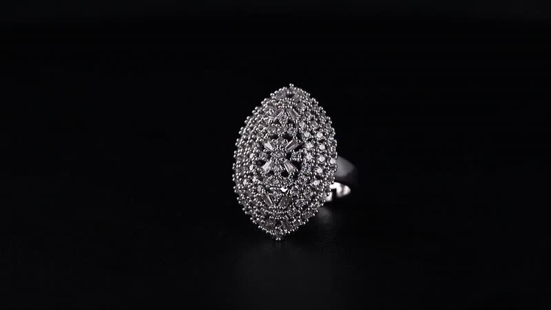 Simulated Diamond Adjustable Ring in Silvertone (Size 6.5-9) 2.00 ctw