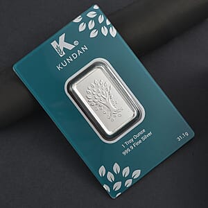  Kundan 999.9 Fine Silver One Troy Ounce Bullion Tree of Life Bar 31.10 Grams