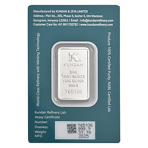  Kundan 999.9 Fine Silver One Troy Ounce Bullion Tree of Life Bar 31.10 Grams