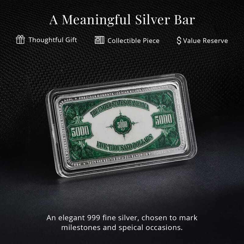 999.9 Fine Silver One Troy Ounce Bullion Currency Bar 31.1 Grams