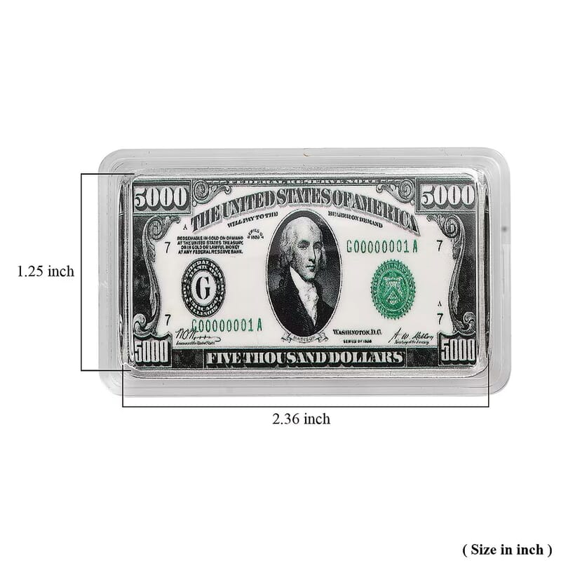 999.9 Fine Silver One Troy Ounce Bullion Currency Bar 31.1 Grams