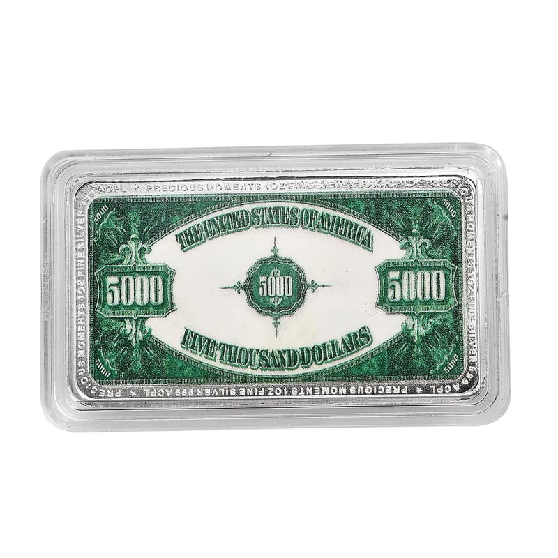 999.9 Fine Silver One Troy Ounce Bullion Currency Bar 31.1 Grams