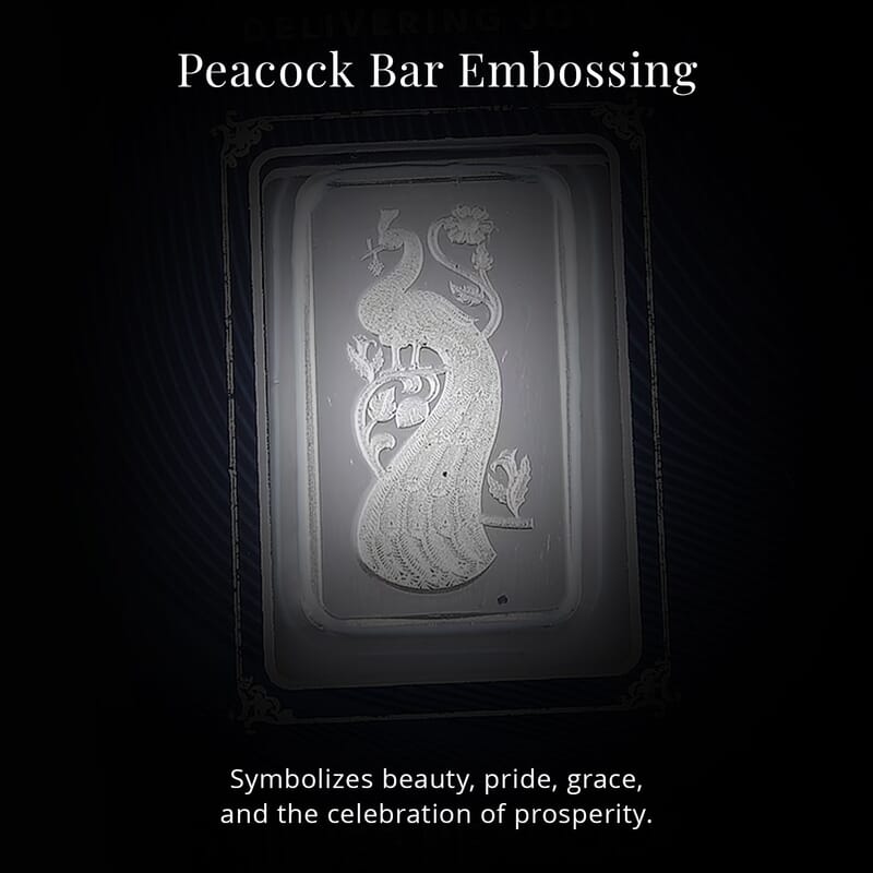 999.9 Fine Silver Peacock Bar 5 Grams
