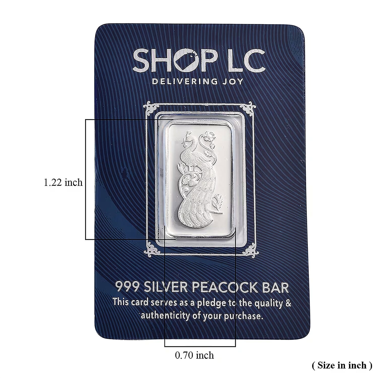 999.9 Fine Silver Peacock Bar 5 Grams