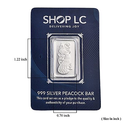 999.9 Fine Silver Peacock Bar 5 Grams