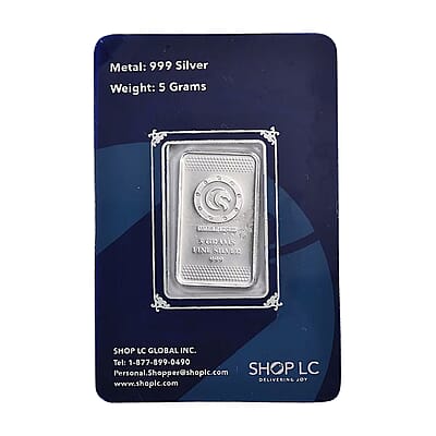 999.9 Fine Silver Peacock Bar 5 Grams