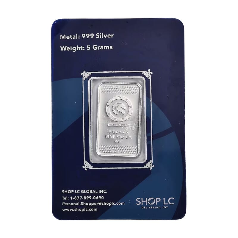 999.9 Fine Silver Peacock Bar 5 Grams