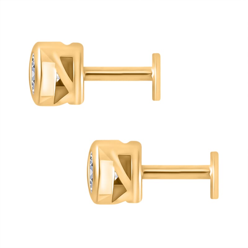 Moissanite 0.50 ctw Stud Earrings in Yellow Gold Over Sterling Silver