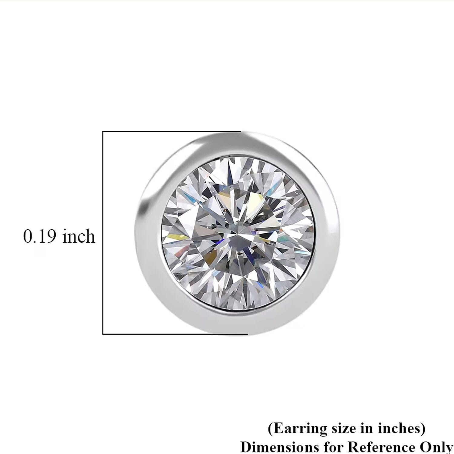 Poke Free Moissanite 0.50 ctw Stud Earrings in Rhodium Over Sterling Silver 