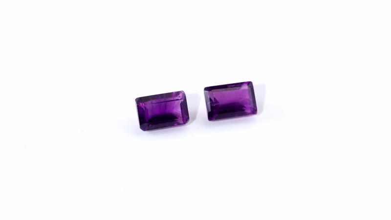 AA African Amethyst Set of 2 (Oct 6x5 mm) 1.01 ctw Loose Gemstone