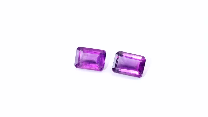 AA African Amethyst Set of 2 (Oct 7x5 mm) 1.56 ctw Loose Gemstone