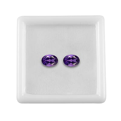 African Amethyst Set of 2 (Ovl 7x5 mm) 1.34 ctw Loose Gemstone