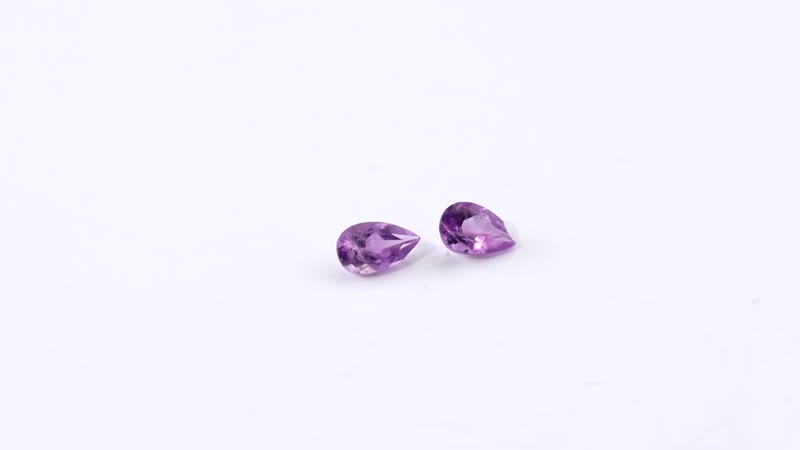 African Amethyst Set of 2 (Pear 5x3 mm) 0.38 ctw Loose Gemstone