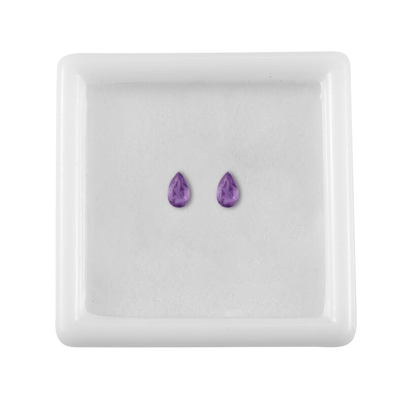African Amethyst Set of 2 (Pear 5x3 mm) 0.38 ctw Loose Gemstone