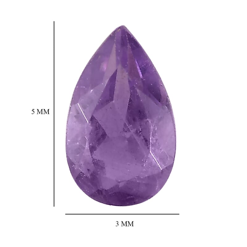 African Amethyst Set of 2 (Pear 5x3 mm) 0.38 ctw Loose Gemstone