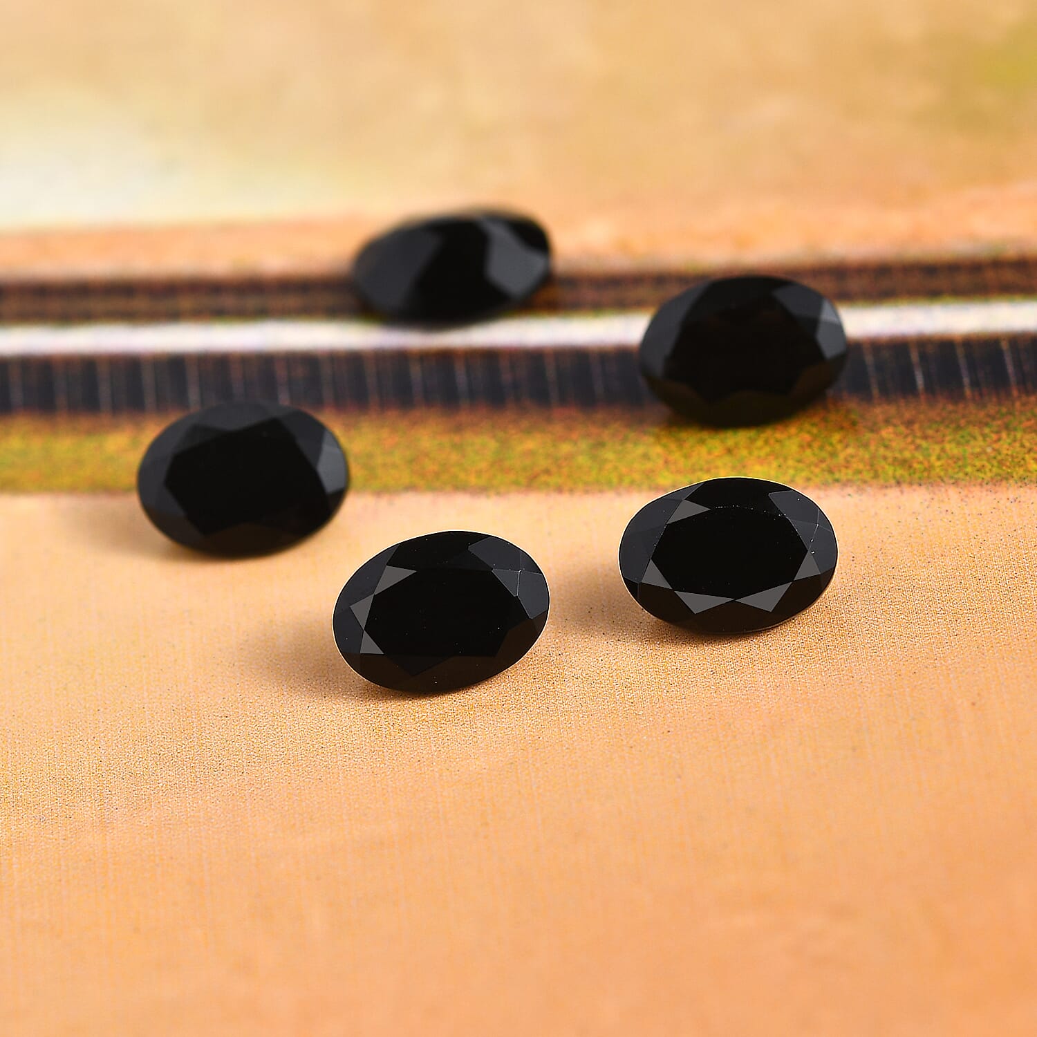 AA Black Onyx Set of 5 (Ovl 7x5 mm) 3.25 ctw Loose Gemstone