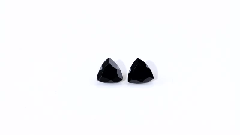 Thai Black Spinel Set of 2 (Trl 5 mm) 1.06 ctw Loose Gemstone