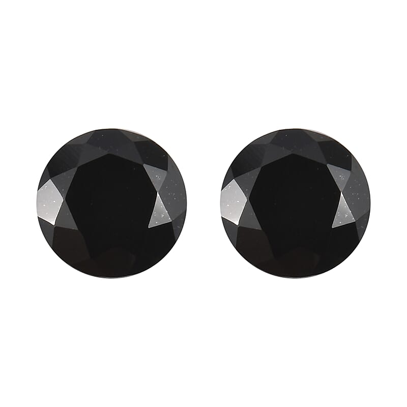 Australian Black Tourmaline Set of 2 (Rnd 5 mm) 0.92 ctw Loose Gemstone