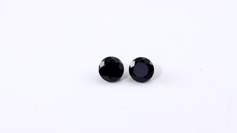 Australian Black Tourmaline Set of 2 (Rnd 5 mm) 0.92 ctw Loose Gemstone