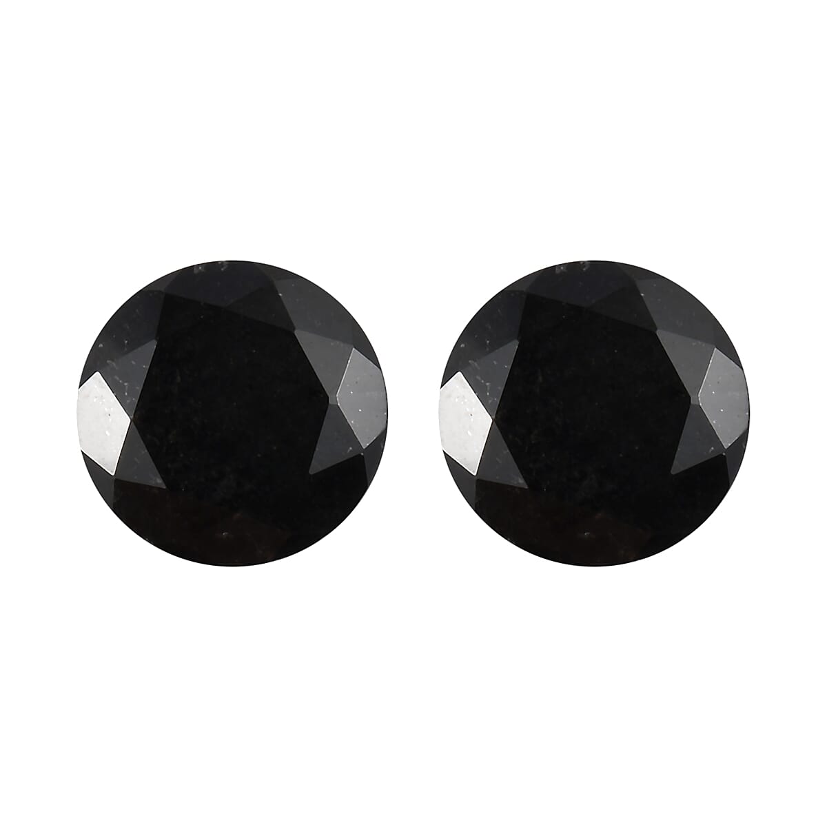 Australian Black Tourmaline Set of 2 (Rnd 6 mm) 1.65 ctw Loose Gemstone