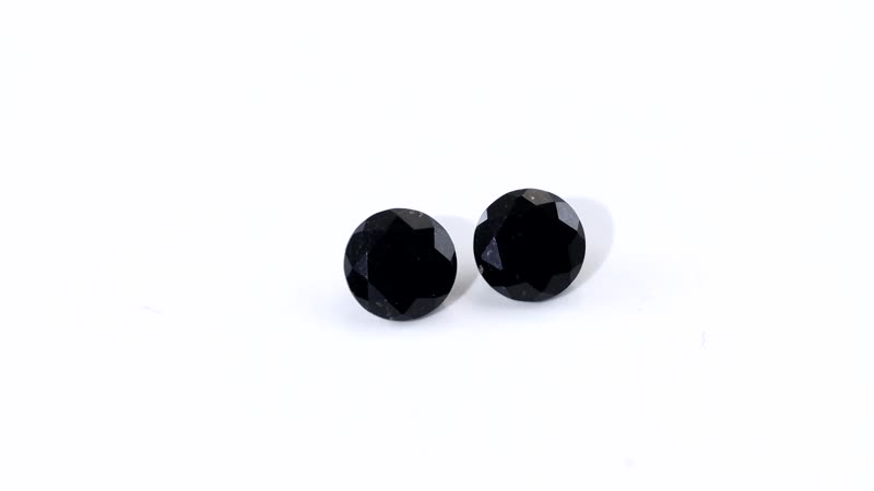Australian Black Tourmaline Set of 2 (Rnd 6 mm) 1.65 ctw Loose Gemstone