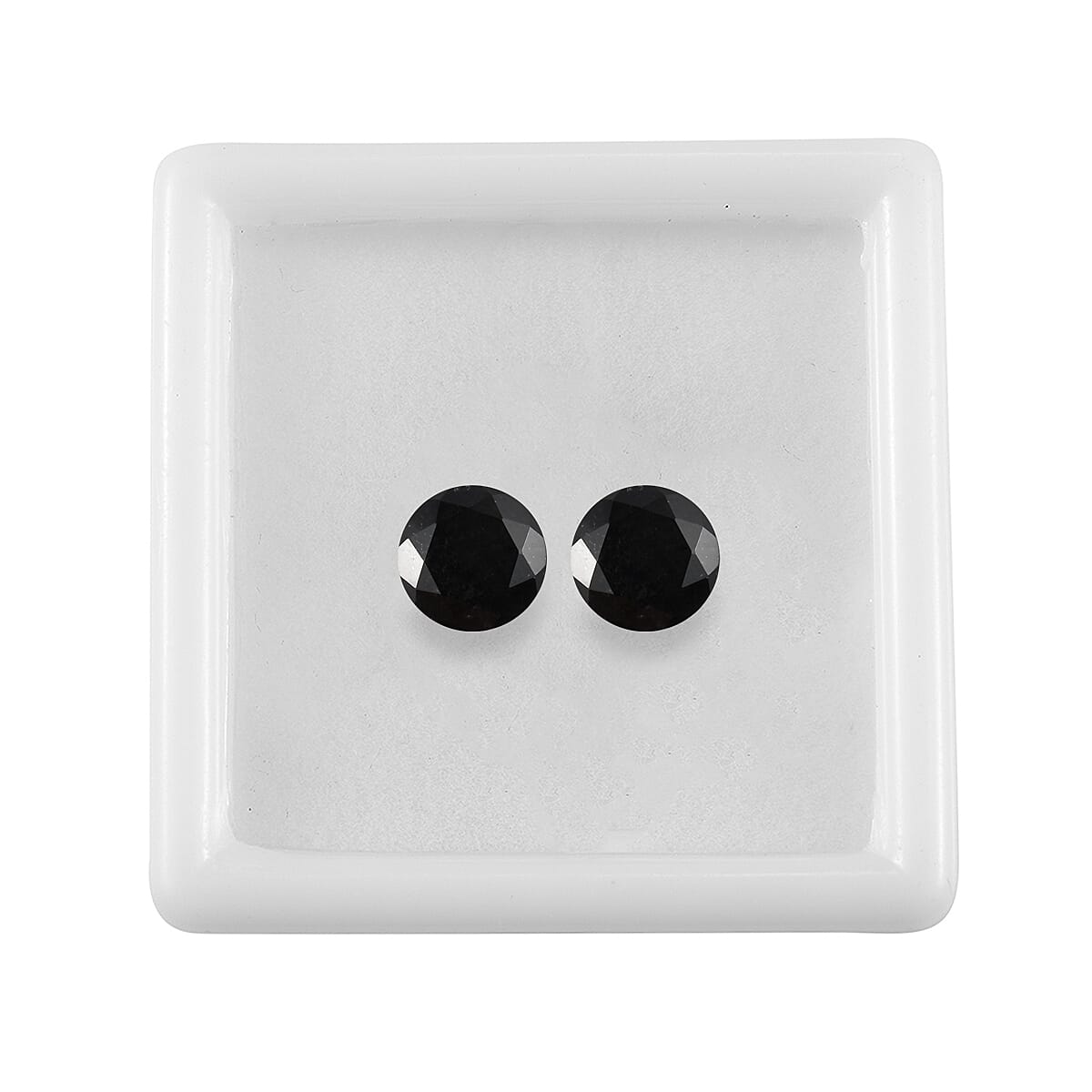 Australian Black Tourmaline Set of 2 (Rnd 6 mm) 1.65 ctw Loose Gemstone